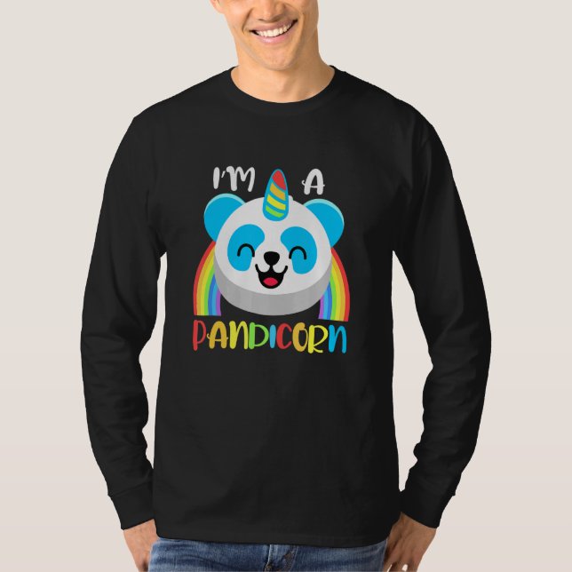 Camiseta PANDICORN - Um Panda E Um Unicórnio - Crianças (Frente)