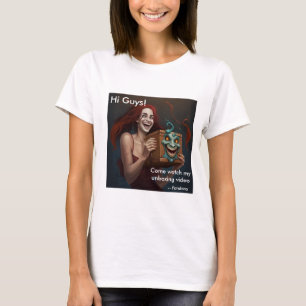 Camiseta Pandora com caixa, diversão e risos