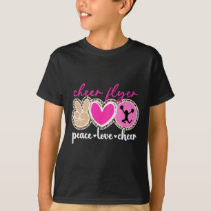 Camiseta Panfleto Paz Amor Alegria Panfleto de Cheerleading