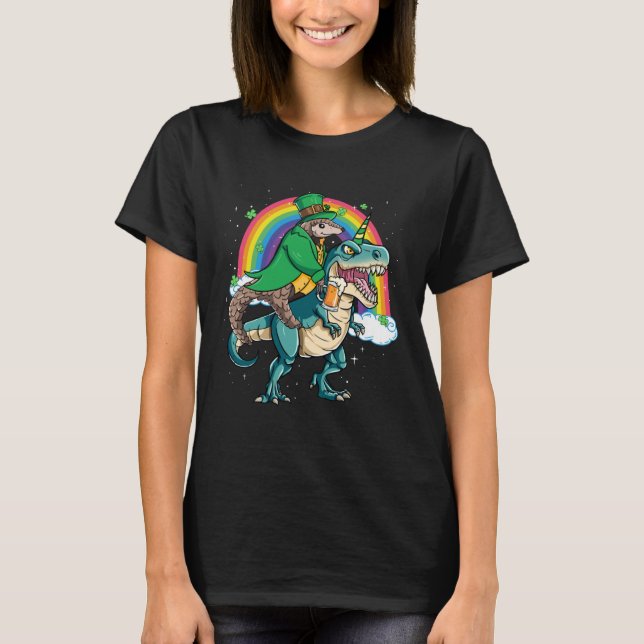 Camiseta Pangolin Beer Dino Rex Horn Rainbow (Frente)