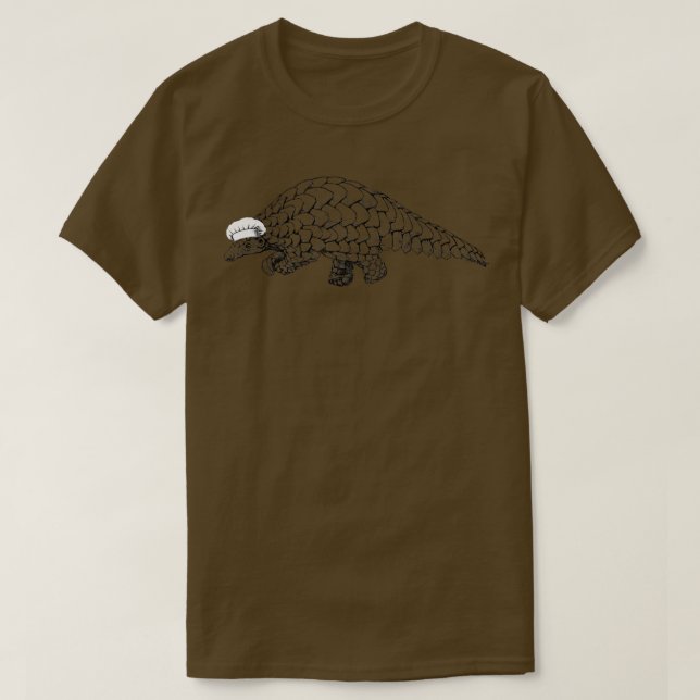 Camiseta Pangolin Selvagem Chef Cozinhar Engraçado Cozinhei (Frente do Design)