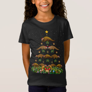 Camiseta Pangolin Xmas Tree Gift Santa Hat Pangolin