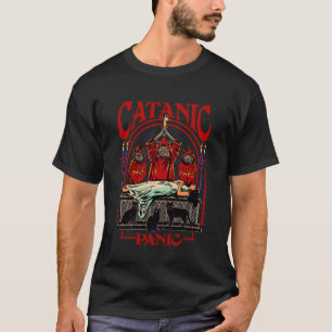 Camiseta Pânico Catanico Gato Satânico Retro Vintage Engraç