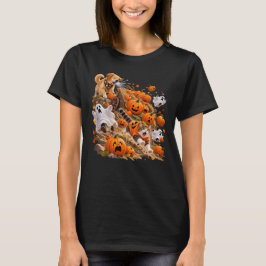 Camiseta Pânico de Abóbora: Espirro de Cachorro Faz o Hallo