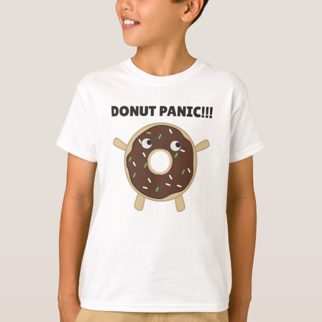 Camiseta Pânico de rosquinha - Pun Engraçado Com Rosquinhas (Frente)