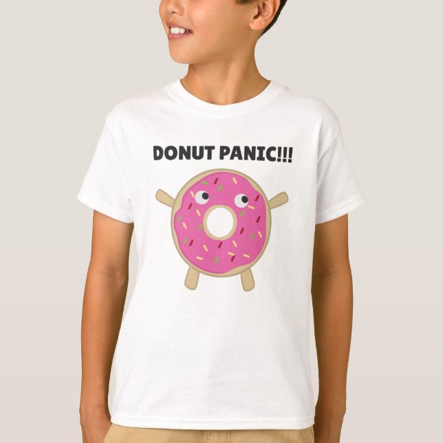 Camiseta Pânico de rosquinha - Pun Engraçado Com Rosquinhas (Frente)