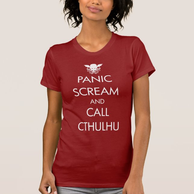 Camiseta Pânico do gritar e chamada Cthulhu (Frente)