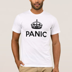 Camiseta PÂNICO: Mantenha calmo e continue a paródia (as
