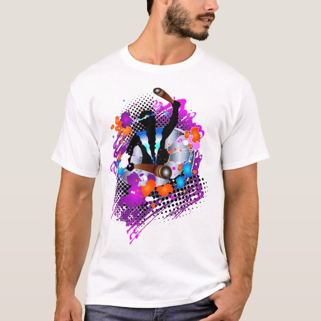 Camiseta Panman do Carnaval Vibrante abstrato (Frente)