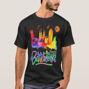 Camiseta Panorama da Cidade de Barcelona Futebol Fãs de Esp