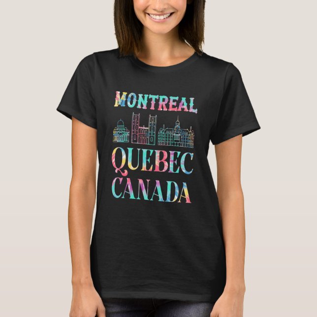 Camiseta Panorama da Cidade de Montreal Quebec Canadá Mapa  (Frente)