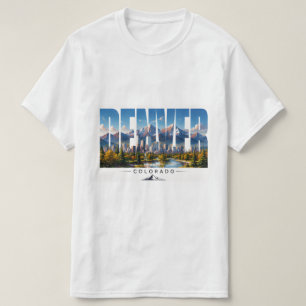 Camiseta Panorama da Montanha Rochosa de Denver Colorado Vi