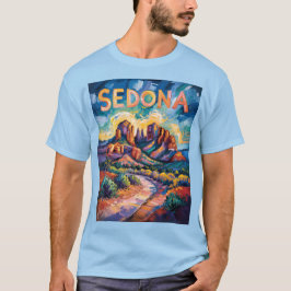 Camiseta Panorama de Arte Retro Sedona Arizona Van Gogh