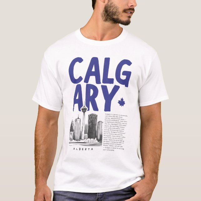 Camiseta Panorama de Calgary Alberta Canadá  (Frente)