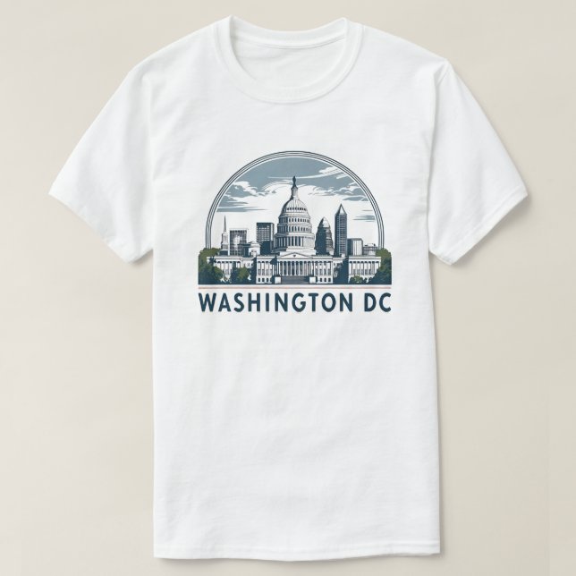 Camiseta Panorama de Washington DC (Frente do Design)