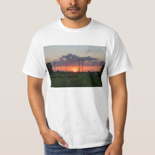 Camiseta Panorama do Sunset Powerline (Frente)