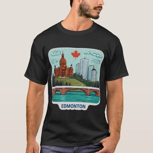 Camiseta Panorama urbano de Edmonton (Frente)