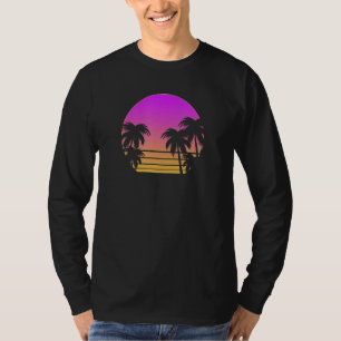 Camiseta Panorâmica Retro 80s Palms Trees Vaporwave Ulun Ar