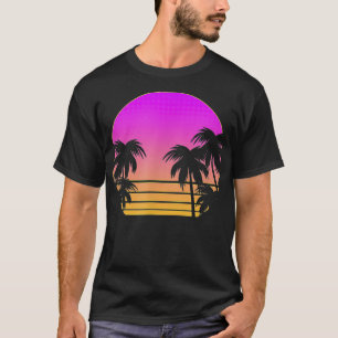 Camiseta Panorâmica Retro 80s Palms Trees Vaporwave Ulun Ar