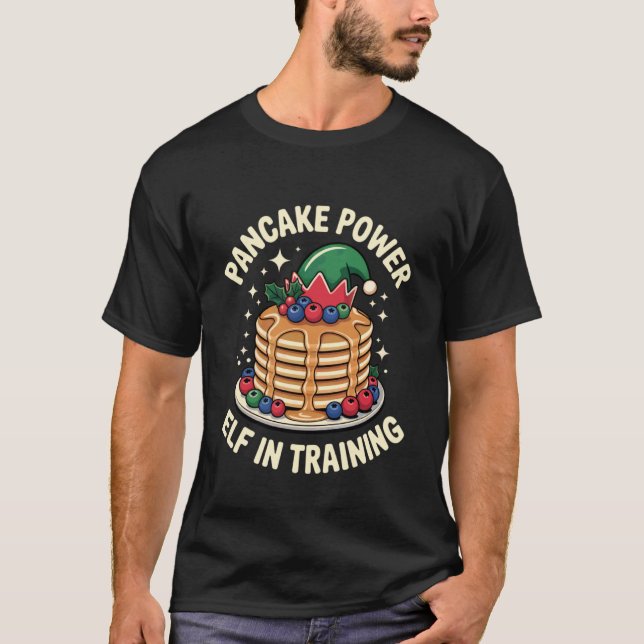 Camiseta Panqueca Poder Elfo Café Vibes para Férias Fofo (Frente)