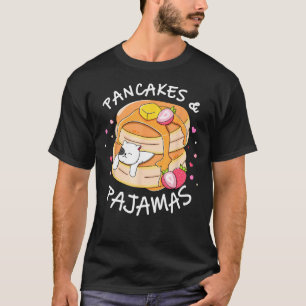 Camiseta Panquecas e Pijamas Festa do Sono Gato Engraçado