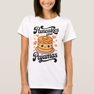 Camiseta Panquecas e Pijamas Kawaii Café da Manhã de Panque