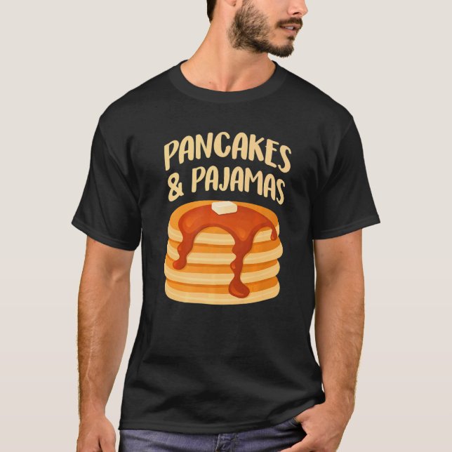 Camiseta Panquecas E Pijamas Que Dormem De Pancake Dormindo (Frente)