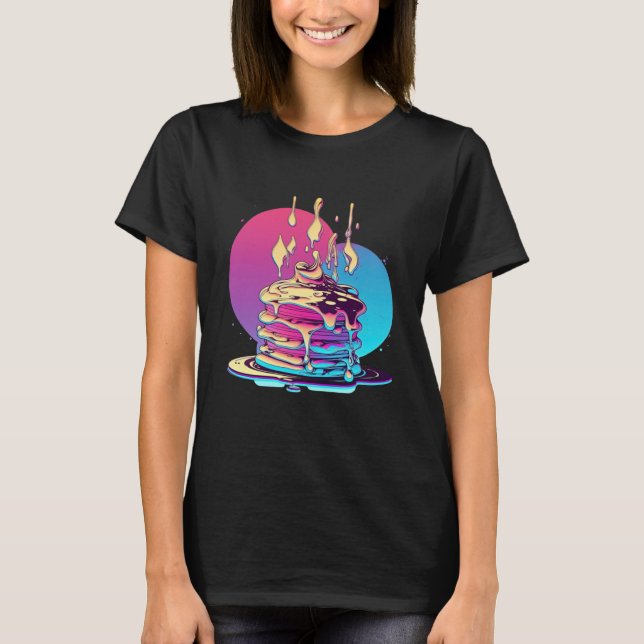 Camiseta Panquecas Synthwave Estética Retrowave 80s (Frente)