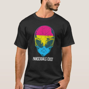 Camiseta Pansexuais Existem Orgulho Pan Alien Rainbow Lgbtq