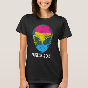 Camiseta Pansexuais Existem Orgulho Pan-Alienígena Rainbow