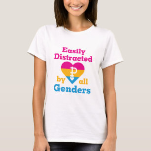 Camiseta Pansexual facilmente distraído por todos os gênero