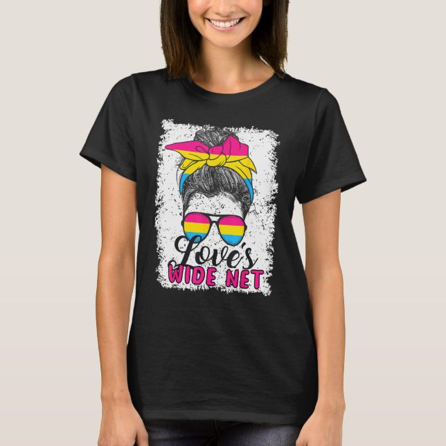 Camiseta Pansexual Love s Wide Net Pansexual Flag (Frente)