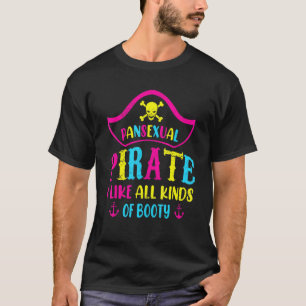 Camiseta Pansexual Orgulho Pirata Lgbtq Mês Cores de Sinali