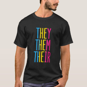 Camiseta Pansexual Pan Eles Suas Enby Pron Não-Binário