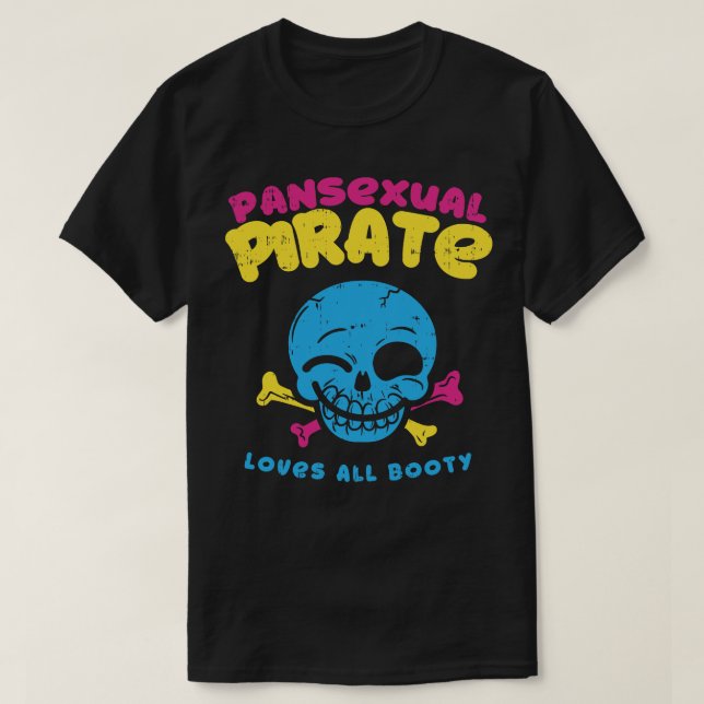 Camiseta Pansexual Pirate ama todo orgulho engraçado de lgb (Frente do Design)