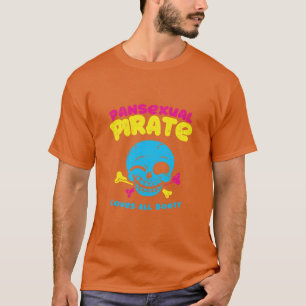 Camiseta Pansexual Pirate ama todo orgulho engraçado de lgb