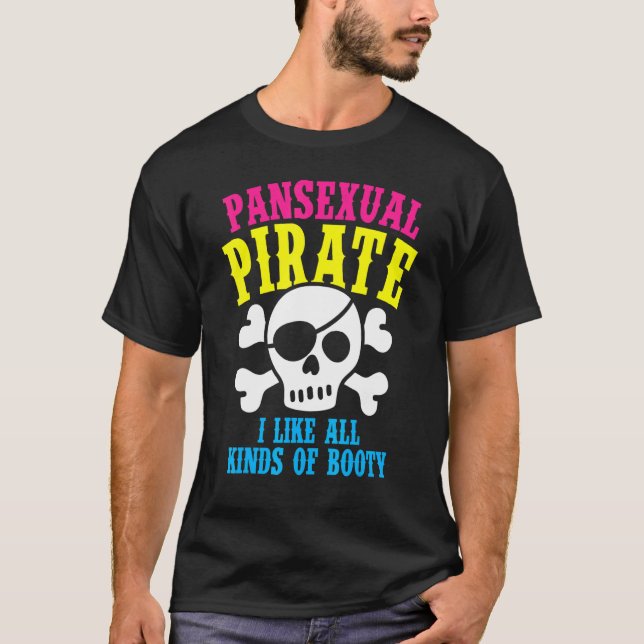 Camiseta Pansexual Pirate Booty Rainbow Ally LGBTQ Pride Co (Frente)
