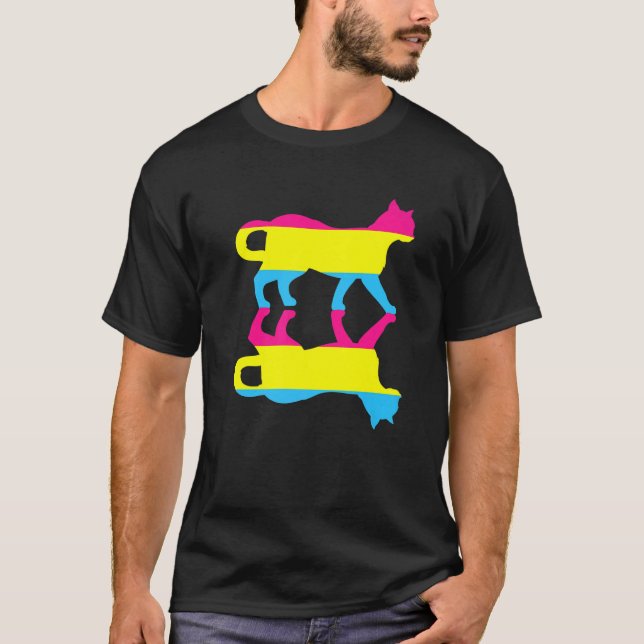 Camiseta Pansexualidade Bandeira Animal Cat Human Rights Lg (Frente)