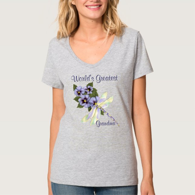 Camiseta Pansies e Dragonfly (Frente)