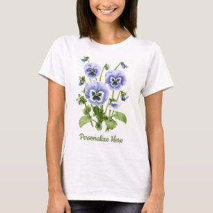 Camiseta Pansies roxos