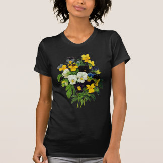 Camiseta Pansies roxos e amarelos azuis por Redoute