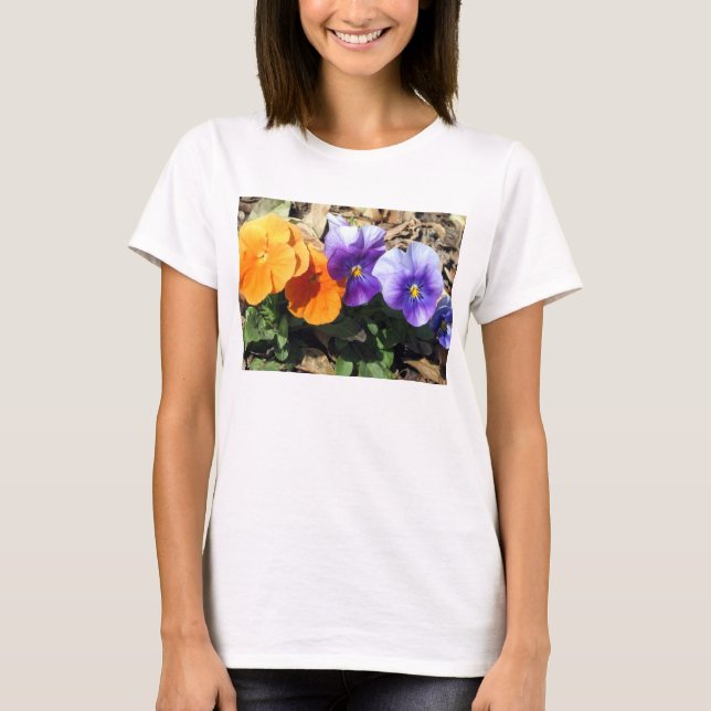 Camiseta Pansies vibrantes (Frente)