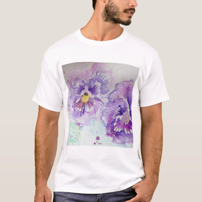 Camiseta Pânsitos Púrpura Flor Floral Molor (Frente)