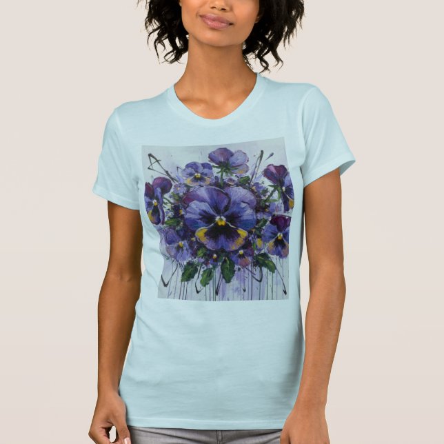 Camiseta Pansy Bloom - Artistic Floral T - shirt  (Frente)