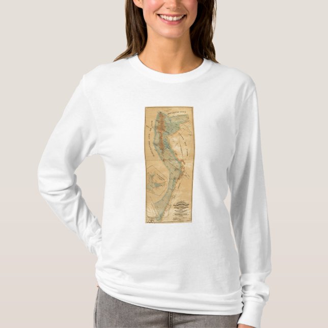 Camiseta Pântano de sal e mapa das terras da maré (Frente)