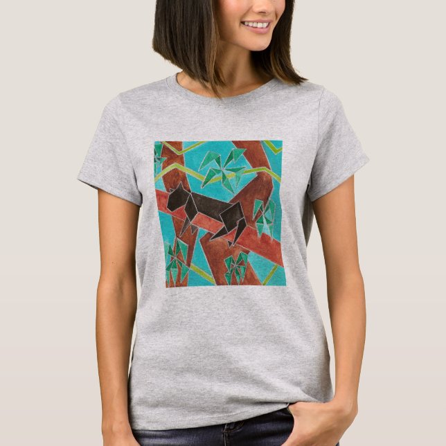 Camiseta Pantera da Selva Arte Abstrata Original (Frente)