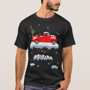 Camiseta Pantera Dirigindo Árvore de Natal Pantera Vermelh