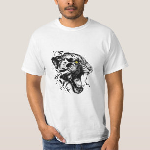 Camiseta Pantera Natureza Selvagem Animal Ilustração Tatuag