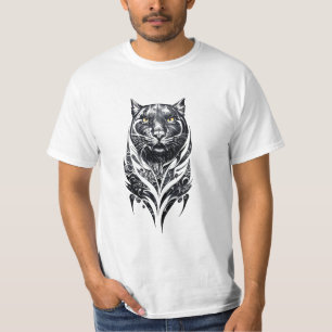 Camiseta Pantera Natureza Selvagem Animal Ilustração Tatuag