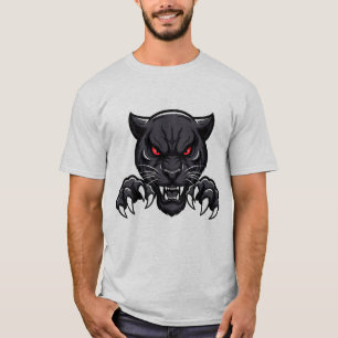Camiseta Pantera Negra Agressiva Com Olhos Vermelhos